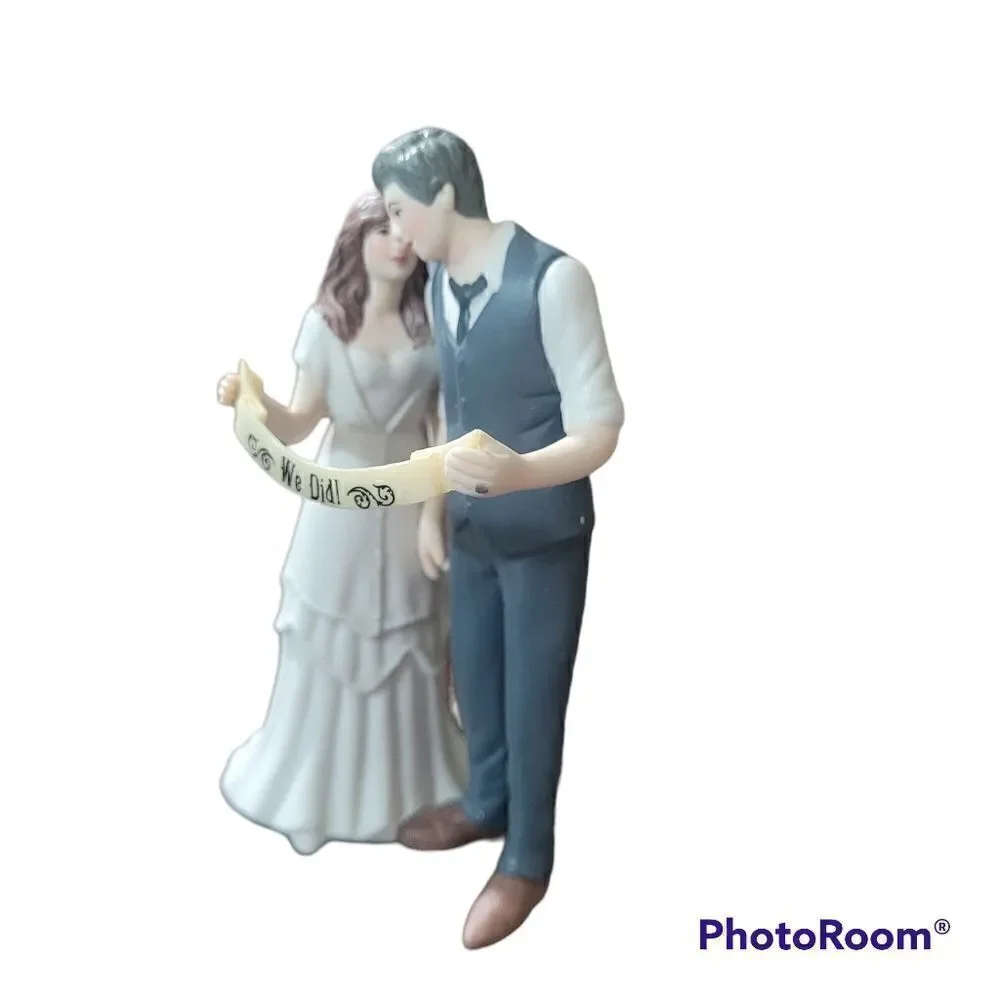 Hand painted WE DID Indie wedding topper